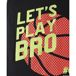 Pine Kids Cotton Knit Sleeveless Tank T-Shirts with Cool Dude Text Print Pack of 3 - Black Orange & Light Green
