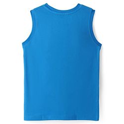 Pine Kids Cotton Knit Sleeveless Tank T-Shirts with Text Print Pack of 3 - Blue