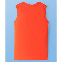 Pine Kids Cotton Knit Sleeveless Tank T-Shirts with Skilled Text Print Pack Of 3 - White Navy Blue & Orange