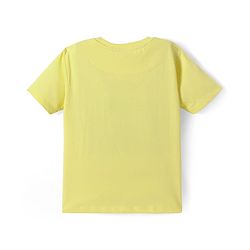Pine Kids Single Jersey Knit Half Sleeves Night Suit With Text Print - Lemon Yellow & Navy Blue