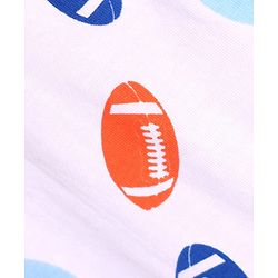 Pine Kids Single Jersey Knit Half Sleeves Shorts Night Suit With Rugby Print - White
