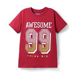 Pine Kids Cotton Knit Half Sleeves T-Shirts With Surf Theme Text Print Pack of 3 - Navy Blue Green & Red