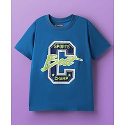 Pine Kids Cotton Knit Half Sleeves T-Shirts With Surf Theme Print Pack of 3 - Blue & White