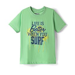 Pine Kids Cotton Knit Half Sleeves T-Shirts with Text Print Pack of 3 - Blue Black & Light Blue
