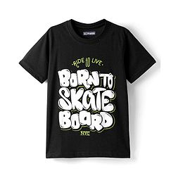 Pine Kids Cotton Knit Half Sleeves T-Shirts with Text Print Pack of 3 - Blue Black & Light Blue