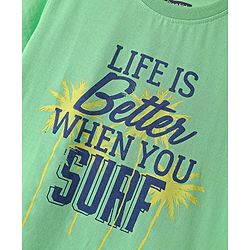 Pine Kids Cotton Knit Half Sleeves T-Shirts with Text Print Pack of 3 - Blue Black & Light Blue