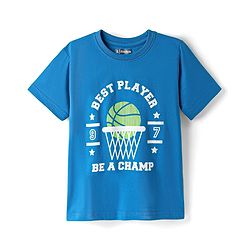 Pine Kids Cotton Knit Half Sleeves T-Shirts with Text Print Pack of 3 - Blue Black & Light Blue