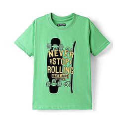 Pine Kids Cotton Knit Half Sleeves T-Shirts with Text Print Pack of 3 - Red Yellow & Light Green