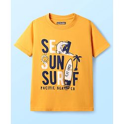 Pine Kids Cotton Knit Half Sleeves T-Shirts With Power Text Print Pack Of 3  - Red Yellow & White