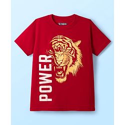 Pine Kids Cotton Knit Half Sleeves T-Shirts With Power Text Print Pack Of 3  - Red Yellow & White