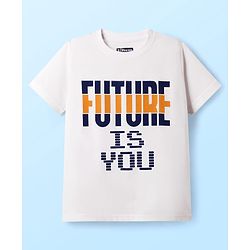 Pine Kids Cotton Knit Half Sleeves T-Shirts With Power Text Print Pack Of 3  - Red Yellow & White