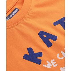 Pine Kids Cotton Knit Half Sleeves Printed T-Shirts Pack of 3 - Green Orange & Navy Blue