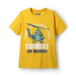 Pine Kids Cotton Knit Half Sleeves T-Shirts with Text Print Pack of 3 - Yellow Purple & Orange
