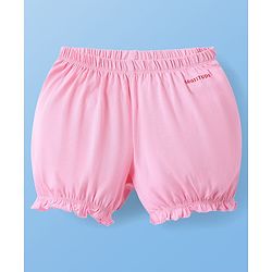 Pine Kids Cotton Lycra Knit Bloomers with Heart Print Pack of 3 - Dark Pink & Red