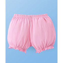 Pine Kids Cotton Lycra Knit Bloomers with Heart Print Pack of 3 - Dark Pink & Red