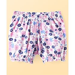 Pine Kids Cotton Knit Bloomers with Floral Print Pack of 3 (Colour May Vary)