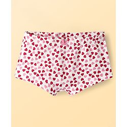 Pine Kids Cotton Lycra Knit Panties with Heart Print & Bow Applique Pack of 3 (Colour May Vary )