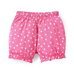 Pine Kids Cotton Lycra Bloomers with Stars & Floral Print - Pack Of 3 (Color May Vary)