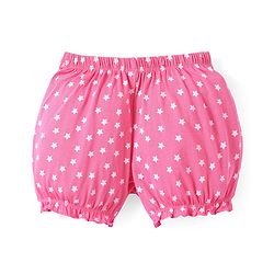 Pine Kids Cotton Lycra Bloomers with Stars & Floral Print - Pack Of 3 (Color May Vary)