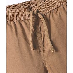 Pine Kids Cotton Woven Knee Length Solid Color Shorts - Tan