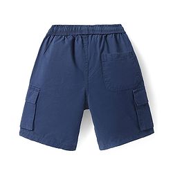 Pine Kids Cotton Woven Knee Length Solid Color Shorts - Navy Blue