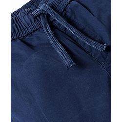 Pine Kids Cotton Woven Knee Length Solid Color Shorts - Navy Blue
