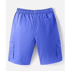 Pine Kids Cotton Woven Knee Length Solid Color Shorts - Royal Blue