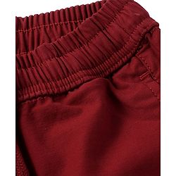 Pine Kids Cotton Woven Knee Length Solid Color Cargo Shorts - Dark Red