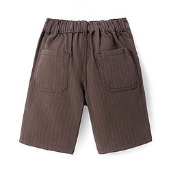 Pine Kids Woven Knee Length Striped Shorts - Brown