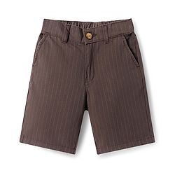 Pine Kids Woven Knee Length Striped Shorts - Brown