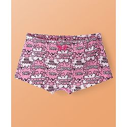 Pine Kids Cotton Lycra Knit Panties with Text Print & Bow Applique Pack of 3 (Colour May Vary )