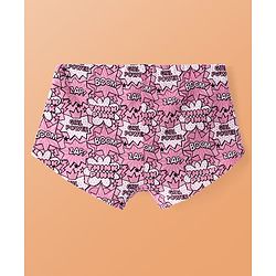 Pine Kids Cotton Lycra Knit Panties with Text Print & Bow Applique Pack of 3 (Colour May Vary )