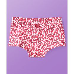Pine Kids Cotton Knit Hipster Panties with Text Print Pack of 3 (Colour May Vary)