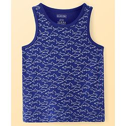 Pine Kids Cotton Knit Sleeveless Fish Printed Vests Pack of 3 (Colour & Print May Vary)