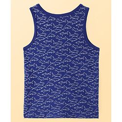 Pine Kids Cotton Knit Sleeveless Fish Printed Vests Pack of 3 (Colour & Print May Vary)
