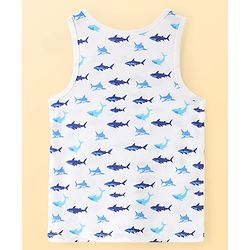 Pine Kids Cotton Knit Sleeveless Fish Printed Vests Pack of 3 (Colour & Print May Vary)