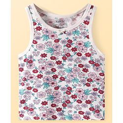 Pine Kids Cotton Knit Sleeveless Floral Print Vests Pack of 3 (Colour & Print May Vary)