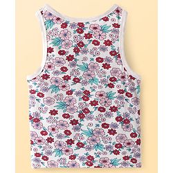 Pine Kids Cotton Knit Sleeveless Floral Print Vests Pack of 3 (Colour & Print May Vary)