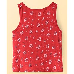 Pine Kids Cotton Knit Sleeveless Floral Print Vests Pack of 3 (Colour & Print May Vary)