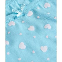 Pine Kids Cotton Knit Singlet Sleeves Slips with Hearts Print Pack of 3 (Colour May Vary)
