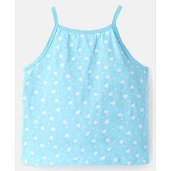 Pine Kids Cotton Knit Singlet Sleeves Slips with Hearts Print Pack of 3 (Colour May Vary)