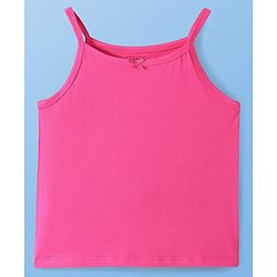 Pine Kids Cotton Lycra Knit Singlet Sleeves Solid Color Slips Pack of 3 - (Color May Vary)