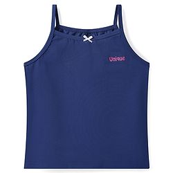 Pine Kids Cotton Lycra Knit Sleeveless Slips With Floral & Star Print Pack of 3 - Orange Pink & Navy Blue