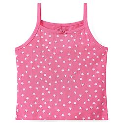 Pine Kids Cotton Lycra Knit Sleeveless Slips With Floral & Star Print Pack of 3 - Orange Pink & Navy Blue