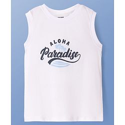 Pine Kids Viscose Woven Half Sleeves Tie & Dye Print Shirt with Sleeveless Inner T-Shirt - Yellow & White