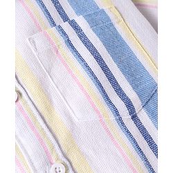 Pine Kids Viscose Woven Half Sleeves  Shirt with Stripes - White
