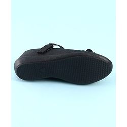 Pine Kids Ballerina with Velcro Closure & Butterfly Applique - Black