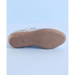 Pine Kids Ballerinas with Velcro Closure & Bow Applique - Silver