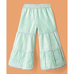 Pine Kids Woven Half Sleeveless Embroidered Kurti & Gharara Set with Dupatta - Aqua Blue