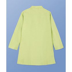 Pine Kids Woven Full Sleeves Kurta Pyjama Set with Sequin Detailing Jacket - Lime Green